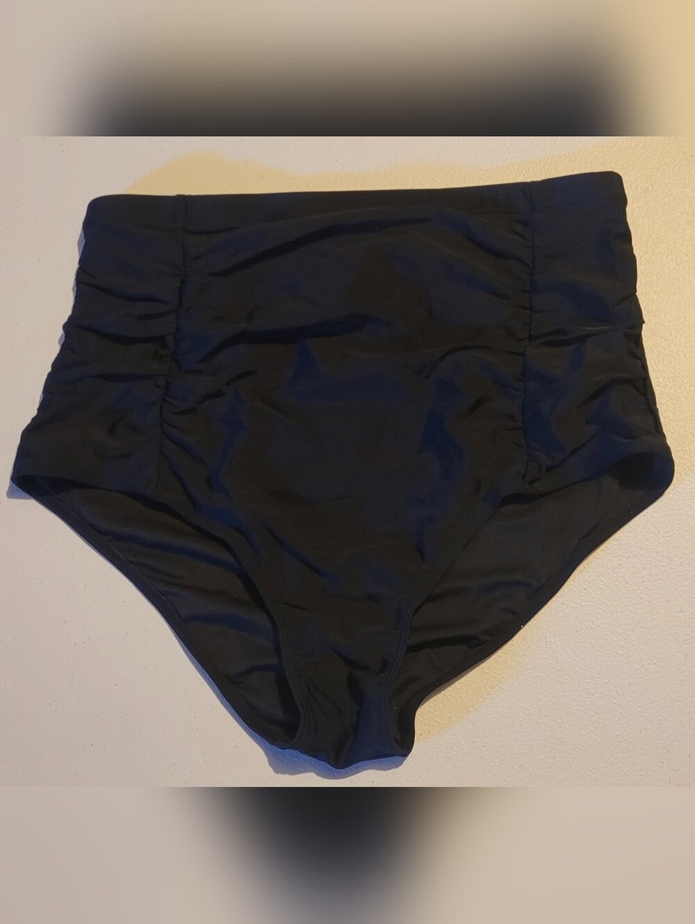 Tempt Me, NWT High-Waist With Front Pleats, Black Swim Bottoms, XL
